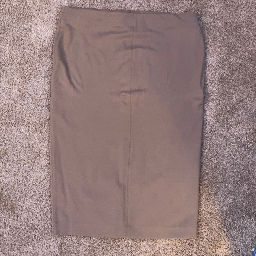 Tan stretch pencil skirt